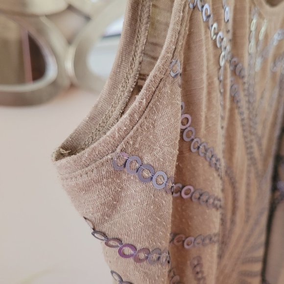 Jana Khaki Green Sequined Tank Top US S - Picture 8 of 8